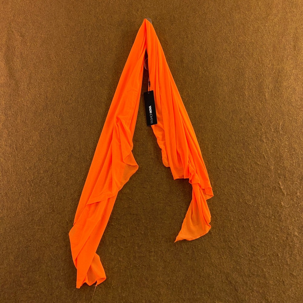 Fashion Nova Womens Plus Orange Maui Mesh Sarong Cover Up Skirt NWT